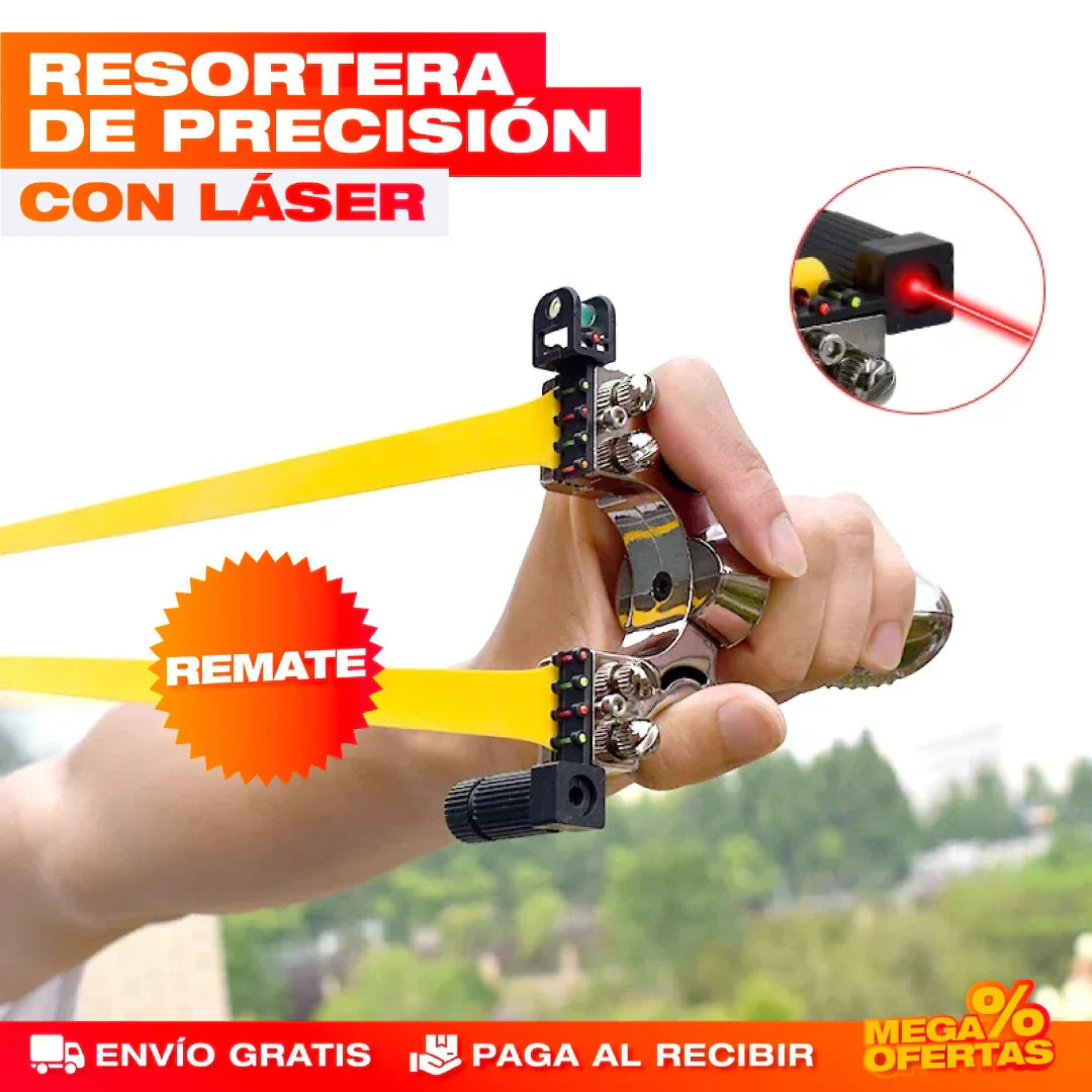 🎯Resortera con Lacer™ - RESORTERA DE PRECISIÓN CON LÁSER | ENVÍO GRATIS🎁