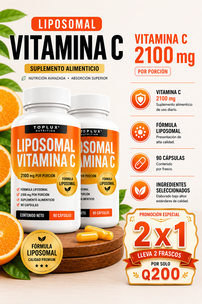 🍊 Vitamina C Liposomal | Complementa tu rutina con Vitamina C - 90 CAPSULAS