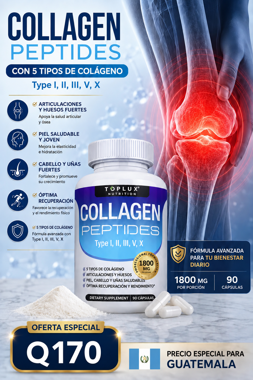 🦴 Colageno Peptides - 60 Capsulas