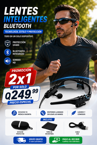 🎧👓 Lentes Inteligentes Bluetooth  | Música y Llamadas - 2x1 🎁